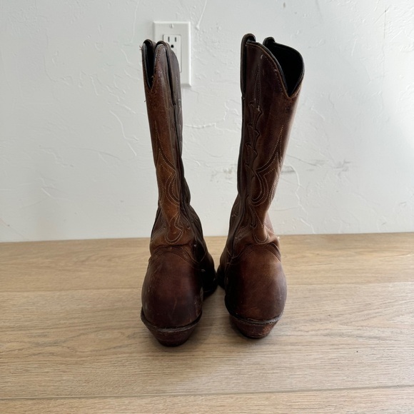 Code West Western Brown Leather Snip Toe Boots - Picture 4 of 6